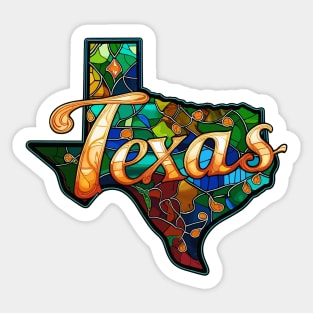 Texas Stained Glass Window Sticker